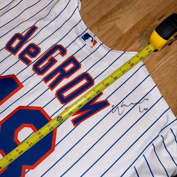 Men’s Nike #48 New York NY Mets MLB Baseball Jacob DeGrom Signed Jersey XXL 2XL - Picture 10 of 10